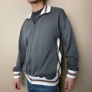 Vintage christian dior monsieur striped grey Large 80s 90s sweatshirt jacket zip